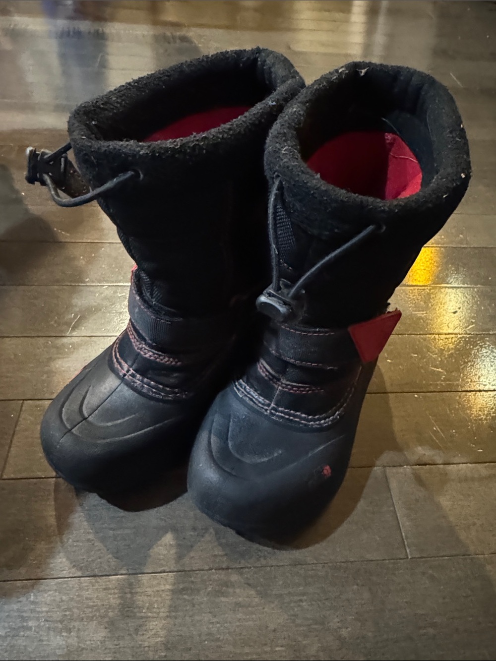 Kids The North Face Black and Red Winter Boots